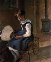 Pissarro, Camille - Portrait of Jeanne with a Fan